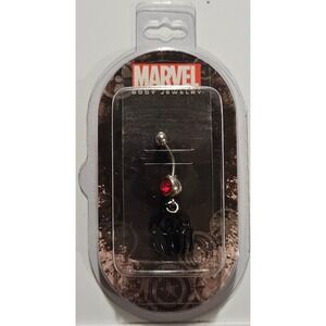 Marvel Spiderman Belly Button Ring Red Gem Body Jewelry Piercing New‎